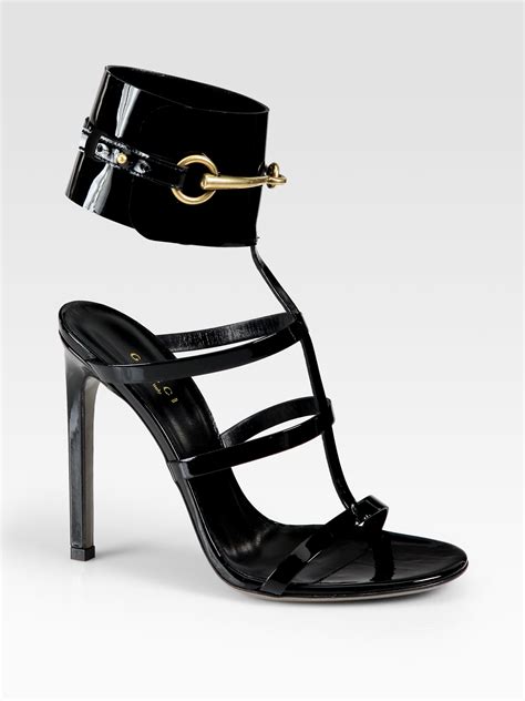 gucci heels ankle strap|gucci double g leather sandals.